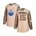 Men Edmonton Oilers #15 Josh Archibald Authentic Camo Veterans Day Practice Hockey Stitched Jersey