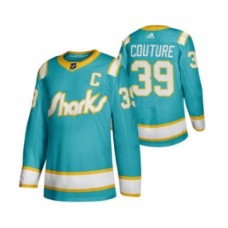 Men San Jose Sharks #39 Logan Couture 2020 Throwback Authentic Player Hockey Stitched Jersey