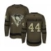 Men Pittsburgh Penguins #44 Erik Gudbranson Authentic Green Salute to Service Hockey Stitched Jersey