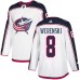 Men Adidas Columbus Blue Jackets #8 Zach Werenski White Road Authentic Stitched NHL Jersey