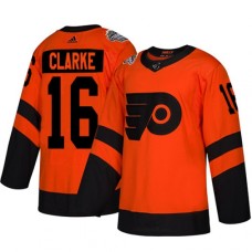 Men Adidas Philadelphia Flyers #16 Bobby Clarke Orange Authentic 2019 Stadium Series Stitched NHL Jersey