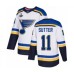 Men St. Louis Blues #11 Brian Sutter Authentic White Away 2019 Stanley Cup Champions Hockey Jersey