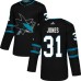 Men Adidas San Jose Sharks #31 Martin Jones Premier Black Alternate NHL Jersey