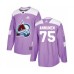 Men Adidas Colorado Avalanche #75 Justus Annunen Authentic Purple Fights Cancer Practice NHL Jersey