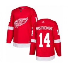 Men Detroit Red Wings #14 Robert Mastrosimone Authentic Red Home Hockey Stitched Jersey