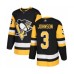 Men Pittsburgh Penguins #3 Jack Johnson Authentic Black Home Hockey Stitched Jersey