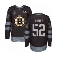 Men Boston Bruins #52 Sean Kuraly Authentic Black 1917-2017 100th Anniversary 2019 Stanley Cup Final Bound Hockey Jersey