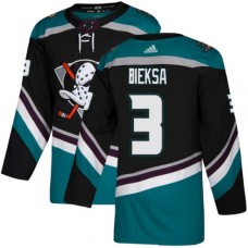 Men Adidas Anaheim Ducks #3 Kevin Bieksa Authentic Black Teal Third NHL Jersey