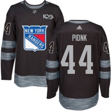 Men Adidas New York Rangers #44 Neal Pionk Black 1917-2017 100th Anniversary Stitched NHL Jersey