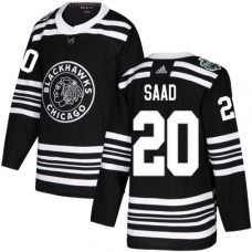 Men Adidas Chicago Blackhawks #20 Brandon Saad Authentic Black 2019 Winter Classic NHL Jersey