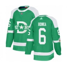 Men Dallas Stars #6 Julius Honka Authentic Green 2020 Winter Classic Hockey Stitched Jersey