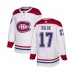 Men Montreal Canadiens #17 Brett Kulak Authentic White Away Hockey Stitched Jersey