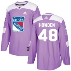 Men Adidas New York Rangers #48 Brett Howden Authentic Purple Fights Cancer Practice NHL Jersey