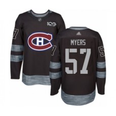 Men Vancouver Canucks #57 Tyler Myers Authentic Black 1917-2017 100th Anniversary Hockey Stitched Jersey