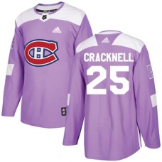 Men Adidas Montreal Canadiens #25 Adam Cracknell Authentic Purple Fights Cancer Practice NHL Jersey