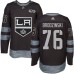 Men Adidas Los Angeles Kings #76 Jonny Brodzinski Authentic Black 1917-2017 100th Anniversary NHL Jersey