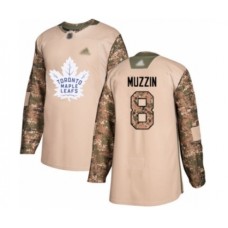 Men Toronto Maple Leafs #8 Jake Muzzin Authentic Camo Veterans Day Practice Hockey Stitched Jersey