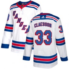 Men Adidas New York Rangers #33 Fredrik Claesson Authentic White Away NHL Jersey