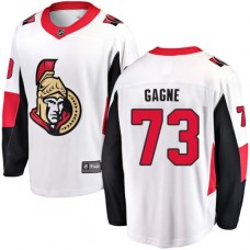 Men Ottawa Senators #73 Gabriel Gagne Fanatics Branded White Away Breakaway NHL Jersey