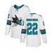 Men San Jose Sharks #22 Jonny Brodzinski Authentic White Away Hockey Stitched Jersey