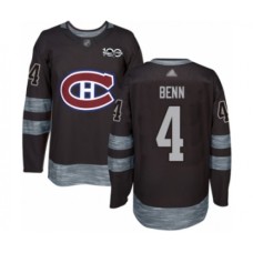 Men Vancouver Canucks #4 Jordie Benn Authentic Black 1917-2017 100th Anniversary Hockey Stitched Jersey