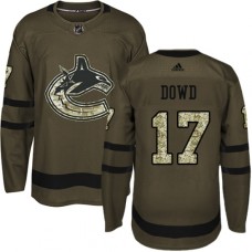 Men Adidas Vancouver Canucks #17 Nic Dowd Premier Green Salute to Service NHL Jersey