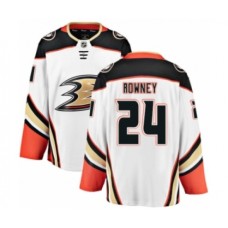 Men Anaheim Ducks #24 Carter Rowney Authentic White Away Fanatics Branded Breakaway NHL Jersey