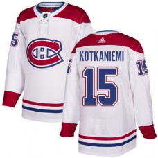 Men Adidas Montreal Canadiens #15 Jesperi Kotkaniemi Authentic White Away NHL Jersey