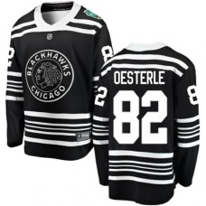 Men Chicago Blackhawks #82 Jordan Oesterle Black 2019 Winter Classic Fanatics Branded Breakaway NHL Jersey