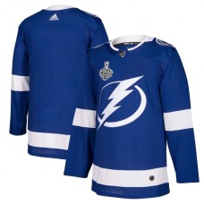 Men Tampa Bay Lightning adidas Blue Blank 2020 Stanley Cup Final Bound Authentic Patch Blank Stitched Jersey