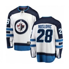 Men Winnipeg Jets #28 Jack Roslovic Fanatics Branded White Away Breakaway NHL Jersey