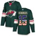 Men Adidas Minnesota Wild #15 Matt Hendricks Authentic Green USA Flag Fashion NHL Jersey