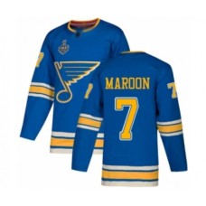 Men St. Louis Blues #7 Patrick Maroon Authentic Navy Blue Alternate 2019 Stanley Cup Final Bound Hockey Jersey