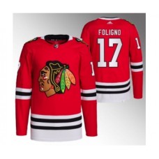 Men Chicago Blackhawks #17 Nick Foligno Red Stitched Hockey Jersey