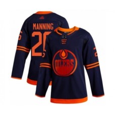 Men Edmonton Oilers #26 Brandon Manning Authentic Navy Blue Alternate Hockey Stitched Jersey