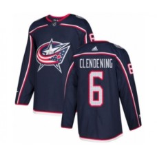 Men Adidas Columbus Blue Jackets #6 Adam Clendening Premier Navy Blue Home NHL Jersey