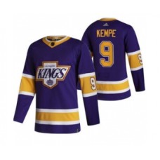 Men Los Angeles Kings #9 Adrian Kempe Black 2020-21 Reverse Retro Alternate Hockey Stitched Jersey