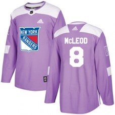 Men Adidas New York Rangers #8 Cody McLeod Authentic Purple Fights Cancer Practice NHL Jersey