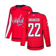 Men Washington Capitals #22 Lucas Johansen Authentic Red Home Hockey Stitched Jersey