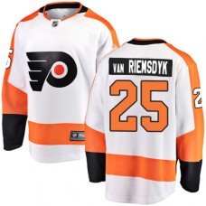 Men Philadelphia Flyers #25 James Van Riemsdyk Fanatics Branded White Away Breakaway NHL Jersey