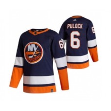 Men New York Islanders #6 Ryan Pulock Navy Blue 2020-21 Reverse Retro Alternate Hockey Stitched Jersey