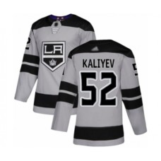 Men Los Angeles Kings #52 Arthur Kaliyev Authentic Gray Alternate Hockey Stitched Jersey