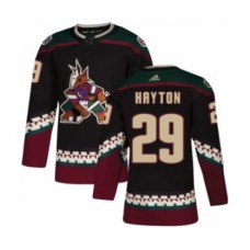 Men Arizona Coyotes #29 Barrett Hayton Authentic Black Alternate Hockey Stitched Jersey