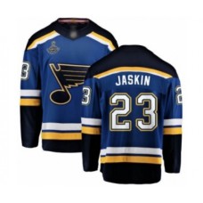 Men St. Louis Blues #23 Dmitrij Jaskin Fanatics Branded Royal Blue Home Breakaway 2019 Stanley Cup Champions Hockey Jersey