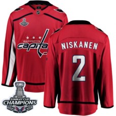 Men Washington Capitals #2 Matt Niskanen Fanatics Branded Red Home Breakaway 2018 Stanley Cup Final Champions NHL Jersey