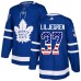 Men Adidas Toronto Maple Leafs #37 Timothy Liljegren Authentic Royal Blue USA Flag Fashion NHL Jersey