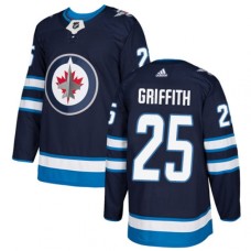 Men Adidas Winnipeg Jets #25 Seth Griffith Premier Navy Blue Home NHL Jersey