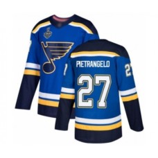 Men St. Louis Blues #27 Alex Pietrangelo Authentic Royal Blue Home 2019 Stanley Cup Final Bound Hockey Jersey