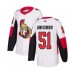 Men Ottawa Senators #51 Artem Anisimov Authentic White Away Hockey Stitched Jersey