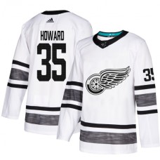 Men Adidas Detroit Red Wings #35 Jimmy Howard White 2019 All-Star Game Parley Authentic Stitched NHL Jersey